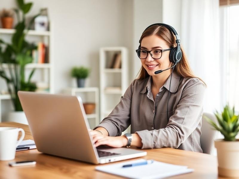Virtual staffing professional providing remote customer support